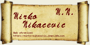 Mirko Nikačević vizit kartica